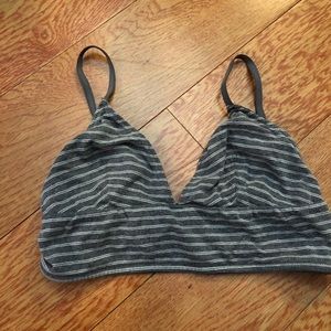Madewell Grey striped triangle bralette